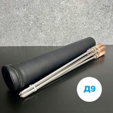 Набір шампурів D9 з дерев'яною ручкою в шкіряному тубусі, 6 шт.
