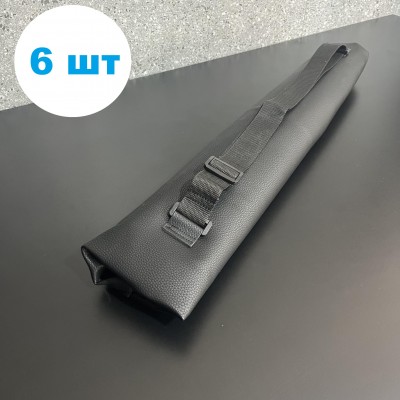 Набор шампуров D12 с ручкой из гильзы в кожаном чехле, 6 шт.