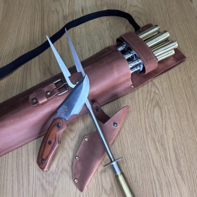 Набір для барбекю в шкіряному чохлі Hunter, коньячний Набір для барбекю в шкіряному чохлі Hunter, коньячний