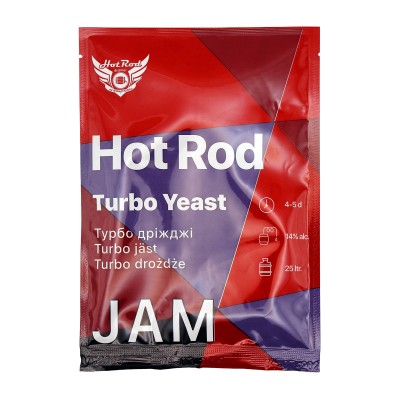 Спиртові турбо дріжджі Hot Rod Jam на 25 л (69 г) для фруктових браг Спиртові турбо дріжджі Hot Rod Jam на 25 л (69 г) для фруктових браг