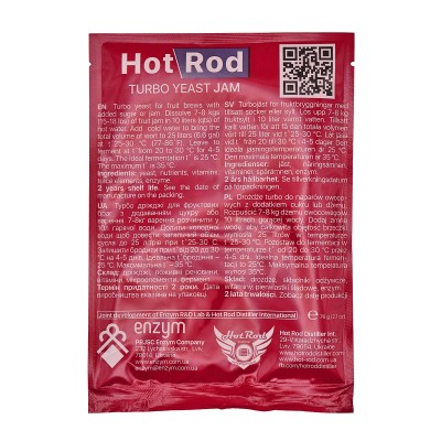 Спиртові турбо дріжджі Hot Rod Jam на 25 л (69 г) для фруктових браг Спиртові турбо дріжджі Hot Rod Jam на 25 л (69 г) для фруктових браг