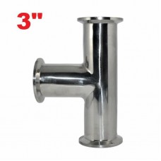 Трійник нержавіючий під кламп 3"