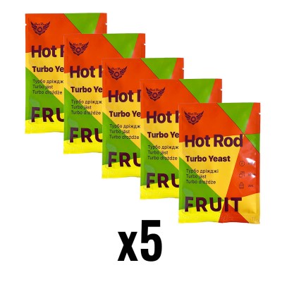 Спиртові турбо дріжджі Hot Rod Fruit на 25 л (5 шт) гурт Спиртові турбо дріжджі Hot Rod Fruit на 25 л (5 шт) гурт